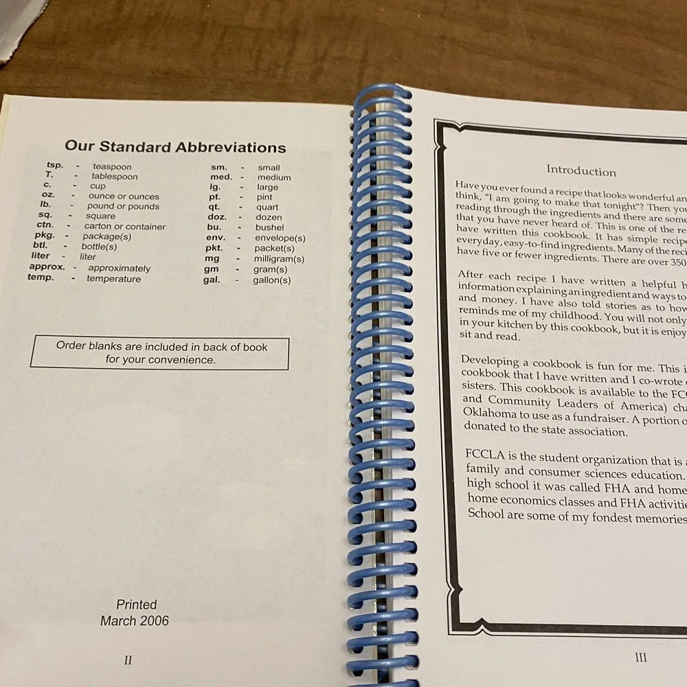 Donna Kates Good Food & Simple Recipes Cookbook 2006 Spiral Bound FCCLA